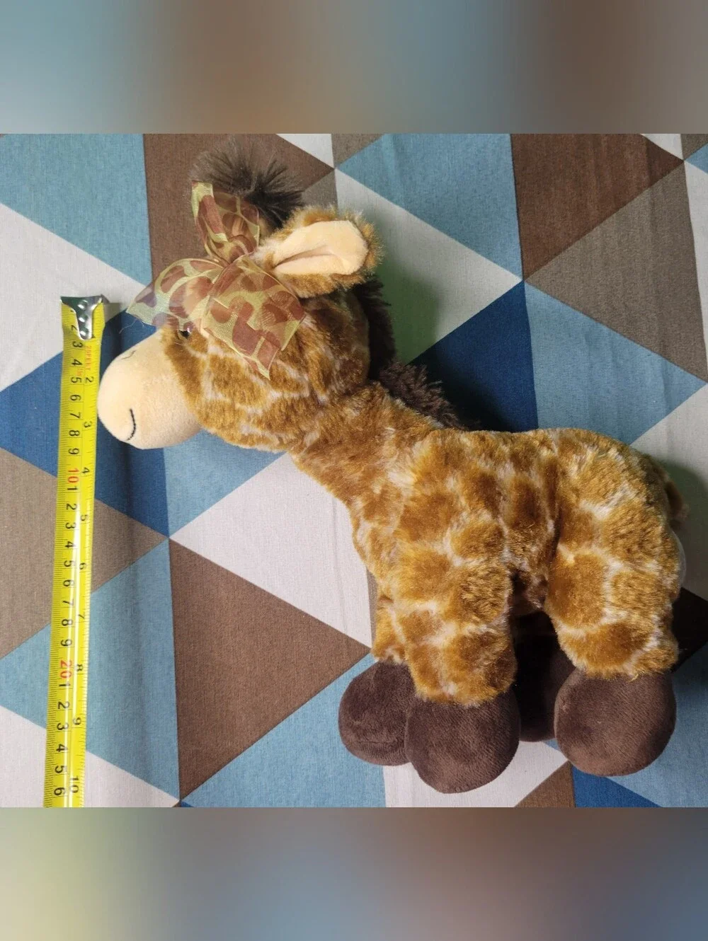 The Petting Zoo Plush Lash'z Giraffe Stuffed Animal with Decorative Bow Brown